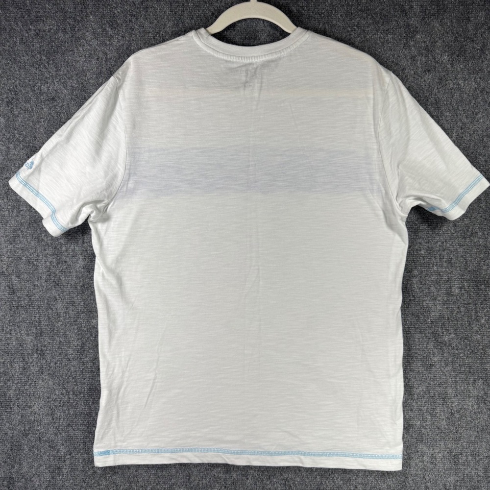 IZOD Saltwater T-Shirt Men's M White w/ Blue Stripe Short Sleeve NWOT - Picture 6 of 8